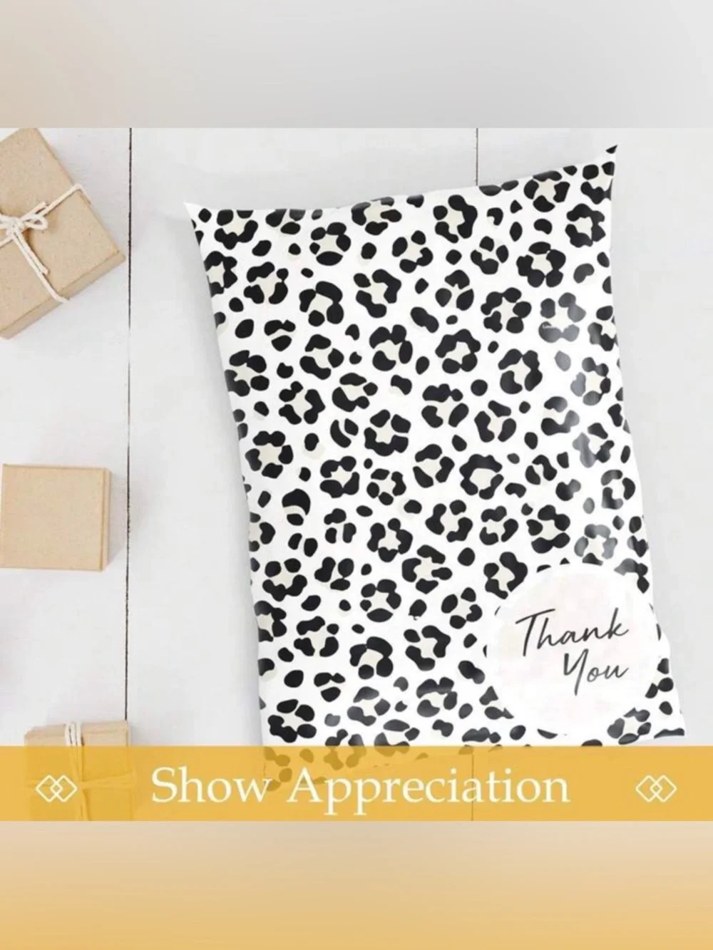 Set of 25 10x13 Leopard Print‎ Thank You Polymailers